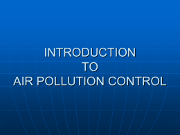 INTRODUCTION TO AIR POLLUTION CONTROL