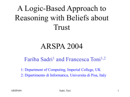 A Logic-Based Approach To Reasoning With Beliefs About Trust
