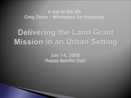 Delivering the Land Grant Mission in an Urban Setting