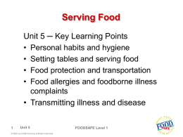 FOODSAFE Level 1 - Nova Scotia Department of Education