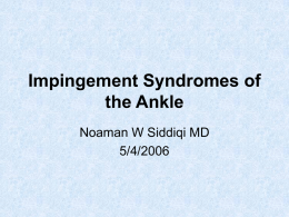 Impingement Syndromes of the Ankle