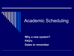 Academic Scheduling - Home | University of New Orleans