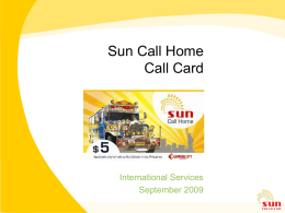 U.S. CALL HOME IDD CALL CARD