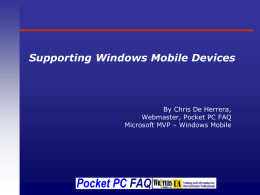 Introduction to Windows CE for Mobile
