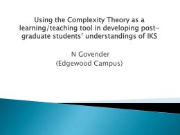 Using the Complexity Theory as a comprehensive learning