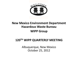 115TH WIPP QUARTERLY MEETING