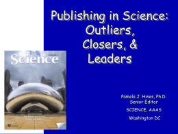 How to Publish in SCIENCE - The Scientific Consulting