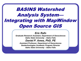 Going Open Source: Migrating EPA’s BASINS to the MapWindow