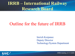 Aucun titre de diapositive - International Union of Railways