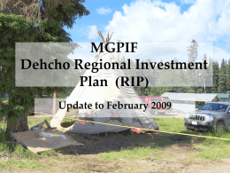 MGPIF Dehcho Region Investment Plan