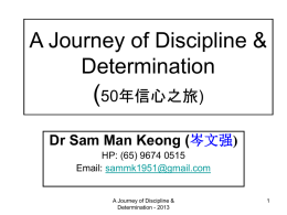 My Learning Journey – Dr Sam Man Keong