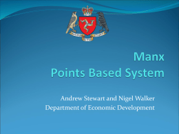 Manx Points Based System - Isle of Man Government