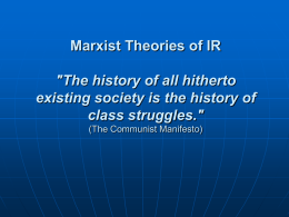 Marxist Theories of IR