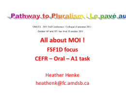 All about MOI! - Ontario Modern Language Teachers' Association
