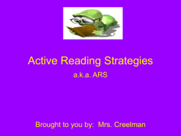 Active Reading Strategies Powerpoint