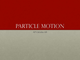 Particle Motion - Harding Charter Preparatory High School