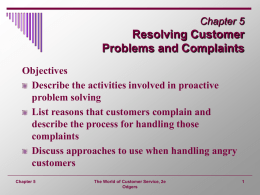 Chapter 1 -- Key Aspects of Customer Service