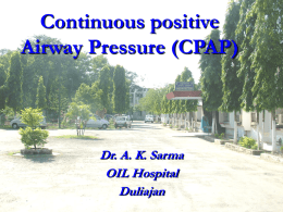 Continuous positive Airway Pressure (APAP)
