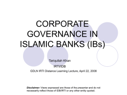 1st CGWG Presentation - Islamic Development Bank