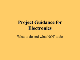 Project Guidance for Electronics