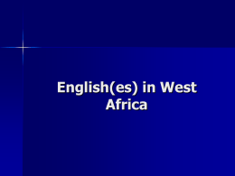 Englishes in West Africa