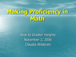 Making Proficiency in Math - New Mexico State University
