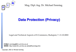 Data Protection (Privacy)