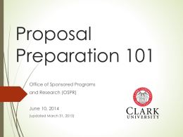 Pre-Proposal Guidelines