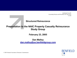 Structured Reinsurance - National Association of Insurance