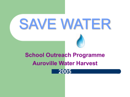 SAVE WATER - Water harvest