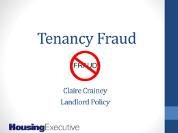 Tenancy Fraud - Supporting Communities