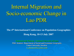Pattern of Internal Migration in Lao PDR (1995