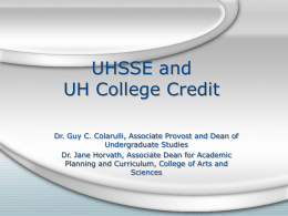 UHSSE and UH College Credit
