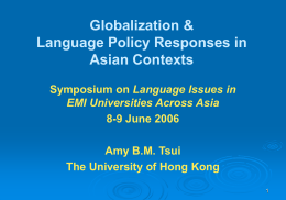 Language Policies in Asian Countries: Issues and Dilemmas