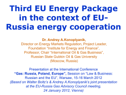 Gas Advisory Council EU-Russia Energy Dialogue Workstream