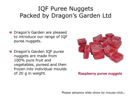 IQF Puree Nuggets Packed by Dragon’s Garden Ltd