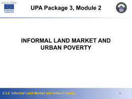 Urban Land Market and Poverty Alleviation Land Management