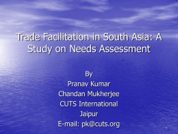 NTBs Under NAMA Negotiations A South Asian Perspective