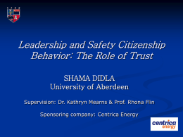 Leadership and safety citizenship behavior: the role of trust