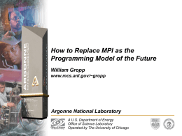 How to Replace MPI as the Programming Model of the Future