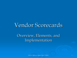 Vendor Scorecards - American Apparel and Footwear Association