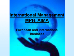 Global management - Masaryk University