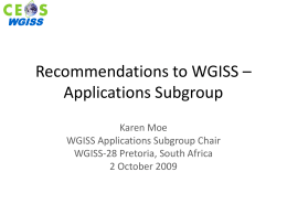 WGISS Lessons Learned Suggested Template