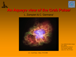 An Aqueye view of the Crab Pulsar