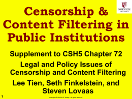 Censorship & Content Filtering in Public Institutions
