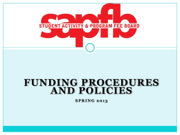 SAPFB Funding Procedures - University of Hawaii at Manoa