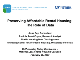 Housing and Demographic Data: An Overview of Census Data