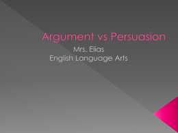 Argument vs Persuasion - Lower Moreland Township School
