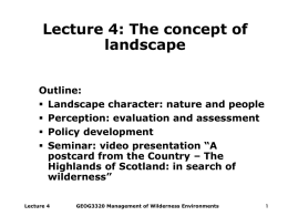 Lecture 3: Principles of wilderness management