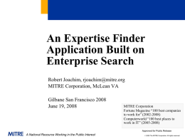 An Expertise Finder Application Built on Enterprise Search